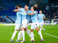 Alessio Romagnoli of SS Lazio celebrates after scoring first goal during the UEFA Europa League 2024/25 League Phase MD4 match between SS La...