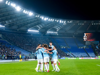 Alessio Romagnoli of SS Lazio celebrates after scoring first goal during the UEFA Europa League 2024/25 League Phase MD4 match between SS La...