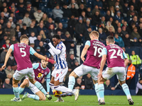 Josh Maja of WBA is in attacking action in the area during the Sky Bet Championship match between West Bromwich Albion and Burnley at The Ha...