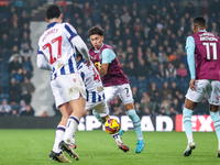 Jeremy Sarmiento of Burnley is in defensive action during the Sky Bet Championship match between West Bromwich Albion and Burnley at The Haw...