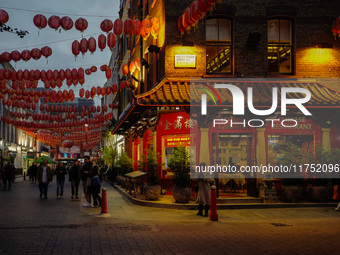 A general view of the area of Chinatown in Soho, London, on November 5, 2024. (