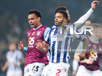 Lucas Pires of Burnley and Darnell Furlong of WBA are in action during the Sky Bet Championship match between West Bromwich Albion and Burnl...