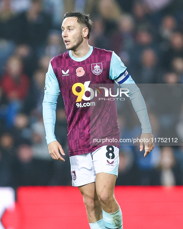 Josh Brownhill of Burnley participates in the Sky Bet Championship match between West Bromwich Albion and Burnley at The Hawthorns in West B...