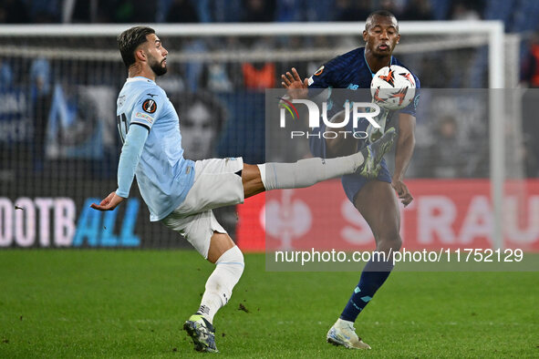 Valentin Castellanos of S.S. Lazio and Tiago Djalo of F.C. Porto are in action during the UEFA Europa League 2024/25 League Phase MD4 match...