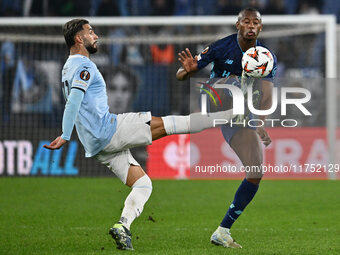 Valentin Castellanos of S.S. Lazio and Tiago Djalo of F.C. Porto are in action during the UEFA Europa League 2024/25 League Phase MD4 match...