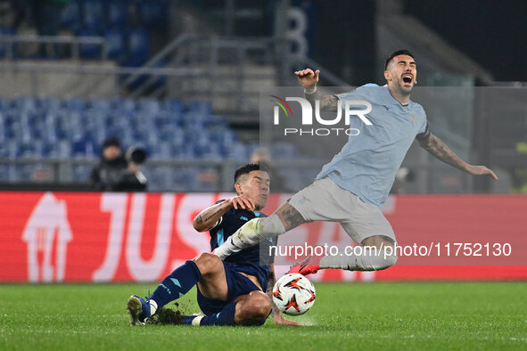 Nehuen Perez of F.C. Porto and Mattia Zaccagni of S.S. Lazio are in action during the UEFA Europa League 2024/25 League Phase MD4 match betw...