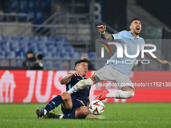 Nehuen Perez of F.C. Porto and Mattia Zaccagni of S.S. Lazio are in action during the UEFA Europa League 2024/25 League Phase MD4 match betw...