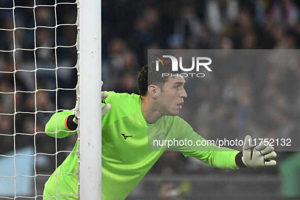 Christos Mandas of S.S. Lazio plays during the UEFA Europa League 2024/25 League Phase MD4 match between S.S. Lazio and F.C. Porto at Olympi...