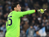 Christos Mandas of S.S. Lazio plays during the UEFA Europa League 2024/25 League Phase MD4 match between S.S. Lazio and F.C. Porto at Olympi...