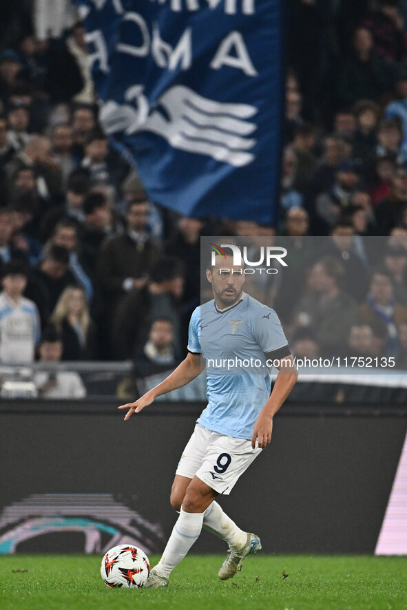 Pedro of S.S. Lazio plays during the UEFA Europa League 2024/25 League Phase MD4 match between S.S. Lazio and F.C. Porto at Olympic Stadium...