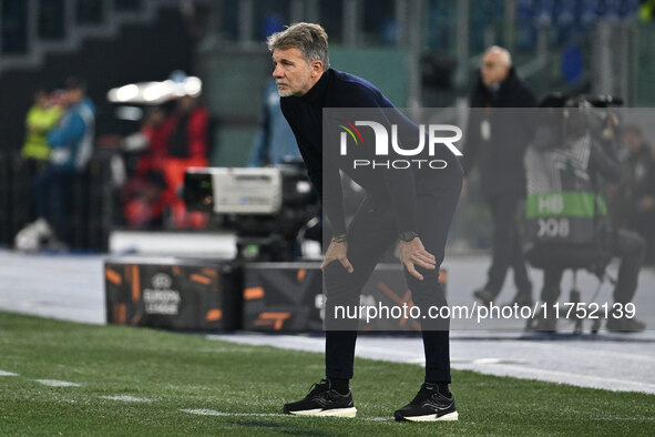 Marco Baroni coaches S.S. Lazio during the UEFA Europa League 2024/25 League Phase MD4 match between S.S. Lazio and F.C. Porto at Olympic St...