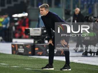 Marco Baroni coaches S.S. Lazio during the UEFA Europa League 2024/25 League Phase MD4 match between S.S. Lazio and F.C. Porto at Olympic St...