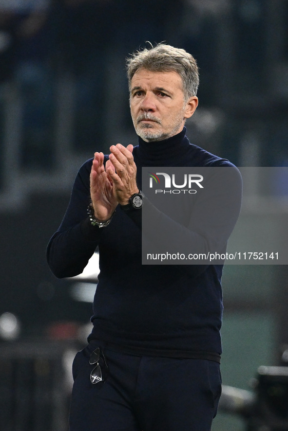 Marco Baroni coaches S.S. Lazio during the UEFA Europa League 2024/25 League Phase MD4 match between S.S. Lazio and F.C. Porto at Olympic St...