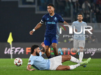 Danny Namaso Loader of F.C. Porto and Samuel Gigot of S.S. Lazio are in action during the UEFA Europa League 2024/25 League Phase MD4 match...