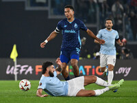 Danny Namaso Loader of F.C. Porto and Samuel Gigot of S.S. Lazio are in action during the UEFA Europa League 2024/25 League Phase MD4 match...