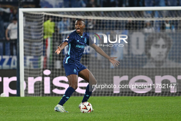 Tiago Djalo of F.C. Porto plays during the UEFA Europa League 2024/25 League Phase MD4 match between S.S. Lazio and F.C. Porto at Olympic St...