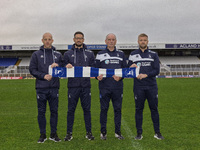 During the unveiling of the new Hartlepool United Management Team at The Prestige Group Stadium in Hartlepool, United Kingdom, on November 7...