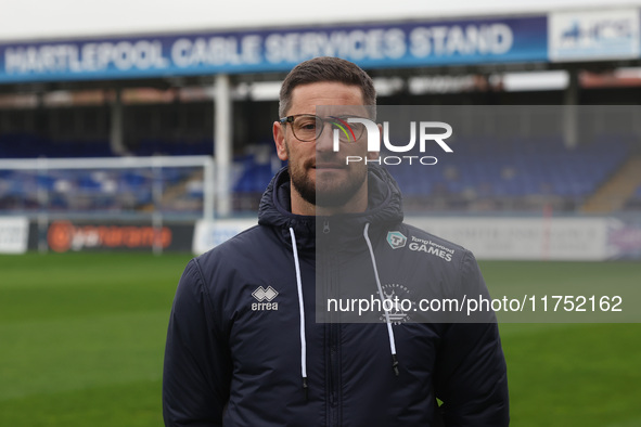 Anthony Limbrick is the new Hartlepool United Head Coach during the unveiling of the new Hartlepool United Management Team at The Prestige G...