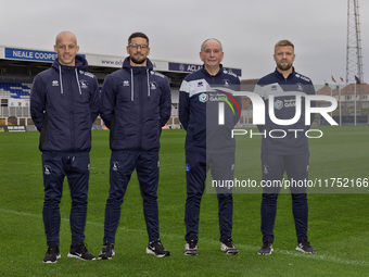 Hartlepool United's management team, from left to right, consists of Gavin Skelton (first team coach), Anthony Limbrick (head coach), Lennie...