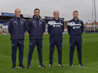 Hartlepool United's management team, from left to right, consists of Gavin Skelton (first team coach), Anthony Limbrick (head coach), Lennie...