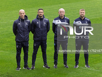 Hartlepool United's management team, from left to right, consists of Gavin Skelton (first team coach), Anthony Limbrick (head coach), Lennie...