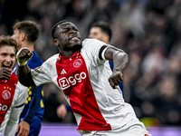 AFC Ajax Amsterdam forward Brian Brobbey celebrates the 4-0 goal during the match between Ajax and Maccabi Tel Aviv at the Johan Cruijff Are...