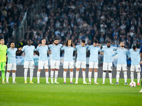 Players of SS Lazio observe a minute of silence in memory of the victims of lood in Valencia during the UEFA Europa League 2024/25 League Ph...