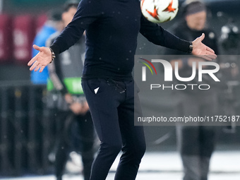 Marco Baroni head coach of SS Lazio looks on during the UEFA Europa League 2024/25 League Phase MD4 match between SS Lazio and FC Porto at S...