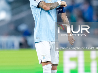 Mattia Zaccagni of SS Lazio looks on during the UEFA Europa League 2024/25 League Phase MD4 match between SS Lazio and FC Porto at Stadio Ol...