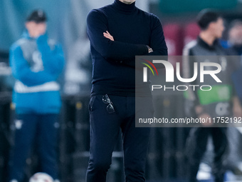 Marco Baroni head coach of SS Lazio looks on during the UEFA Europa League 2024/25 League Phase MD4 match between SS Lazio and FC Porto at S...