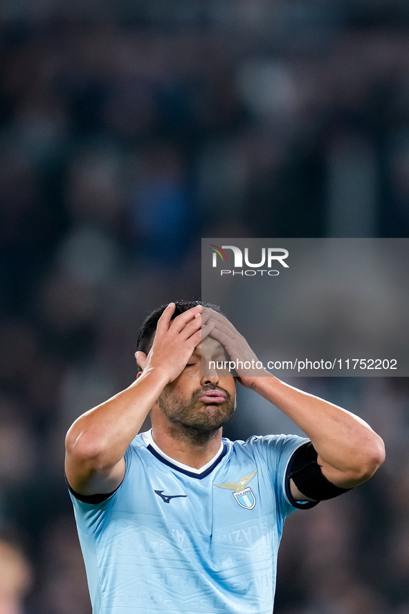 Pedro of SS Lazio looks dejected during the UEFA Europa League 2024/25 League Phase MD4 match between SS Lazio and FC Porto at Stadio Olimpi...