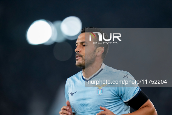 Pedro of SS Lazio looks on during the UEFA Europa League 2024/25 League Phase MD4 match between SS Lazio and FC Porto at Stadio Olimpico on...