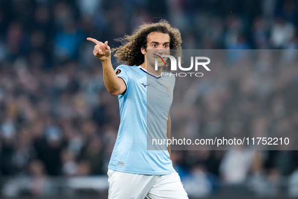 Matteo Guendouzi of SS Lazio gestures during the UEFA Europa League 2024/25 League Phase MD4 match between SS Lazio and FC Porto at Stadio O...