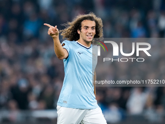 Matteo Guendouzi of SS Lazio gestures during the UEFA Europa League 2024/25 League Phase MD4 match between SS Lazio and FC Porto at Stadio O...