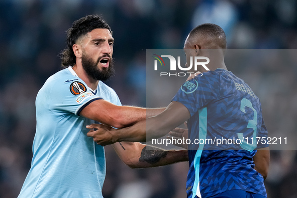 Samuel Gigot of SS Lazio and Tiago Djalo' of FC Porto during the UEFA Europa League 2024/25 League Phase MD4 match between SS Lazio and FC P...