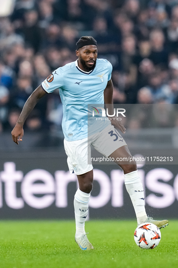 Nuno Tavares of SS Lazio during the UEFA Europa League 2024/25 League Phase MD4 match between SS Lazio and FC Porto at Stadio Olimpico on No...