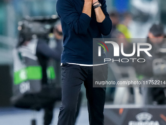 Vitor Bruno head coach of FC Porto reacts during the UEFA Europa League 2024/25 League Phase MD4 match between SS Lazio and FC Porto at Stad...