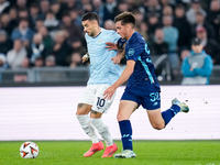 Mattia Zaccagni,and Martim Fernandes of FC Porto compete for the ball during the UEFA Europa League 2024/25 League Phase MD4 match between S...