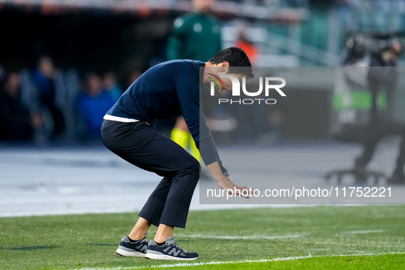 Vitor Bruno head coach of FC Porto gestures during the UEFA Europa League 2024/25 League Phase MD4 match between SS Lazio and FC Porto at St...