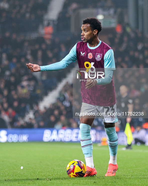 Lucas Pires of Burnley is on the ball during the Sky Bet Championship match between West Bromwich Albion and Burnley at The Hawthorns in Wes...