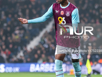 Lucas Pires of Burnley is on the ball during the Sky Bet Championship match between West Bromwich Albion and Burnley at The Hawthorns in Wes...