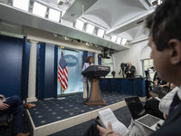 The White House Press Briefing by Secretary Karine Jean-Pierre addresses the White House pool about the peaceful transfer of power between a...