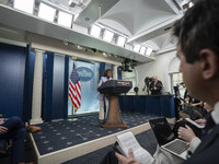 The White House Press Briefing by Secretary Karine Jean-Pierre addresses the White House pool about the peaceful transfer of power between a...