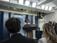 The White House Press Briefing by Secretary Karine Jean-Pierre addresses the White House pool about the peaceful transfer of power between a...