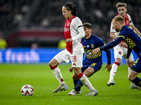 AFC Ajax Amsterdam midfielder Kian Fitz-Jim plays during the match between Ajax and Maccabi Tel Aviv at the Johan Cruijff ArenA for the UEFA...