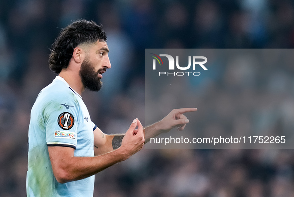 Samuel Gigot of SS Lazio gestures during the UEFA Europa League 2024/25 League Phase MD4 match between SS Lazio and FC Porto at Stadio Olimp...