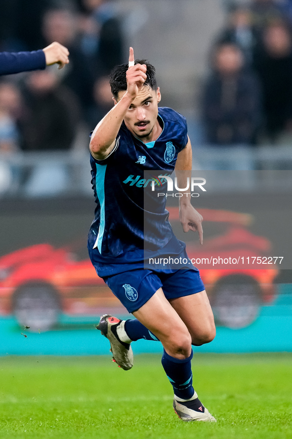 Stephen Eustaquio of FC Porto celebrates after scoring first goal during the UEFA Europa League 2024/25 League Phase MD4 match between SS La...