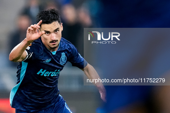 Stephen Eustaquio of FC Porto celebrates after scoring first goal during the UEFA Europa League 2024/25 League Phase MD4 match between SS La...