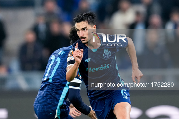 Stephen Eustaquio of FC Porto celebrates after scoring first goal during the UEFA Europa League 2024/25 League Phase MD4 match between SS La...