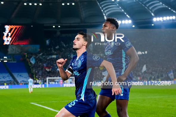 Stephen Eustaquio of FC Porto celebrates after scoring first goal during the UEFA Europa League 2024/25 League Phase MD4 match between SS La...